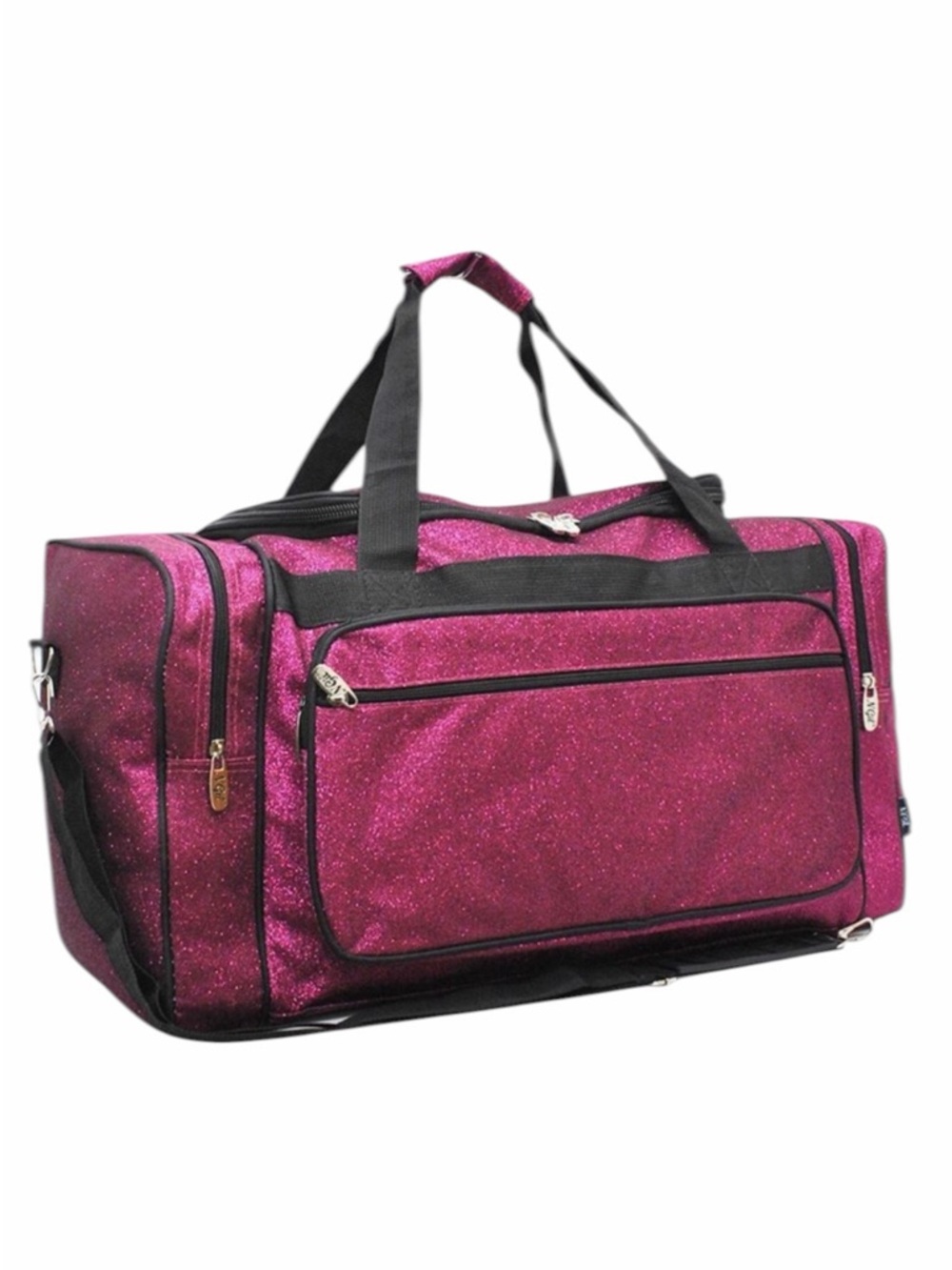 N'Gil Hot Pink Glitter Canvas 20" Duffle Bag